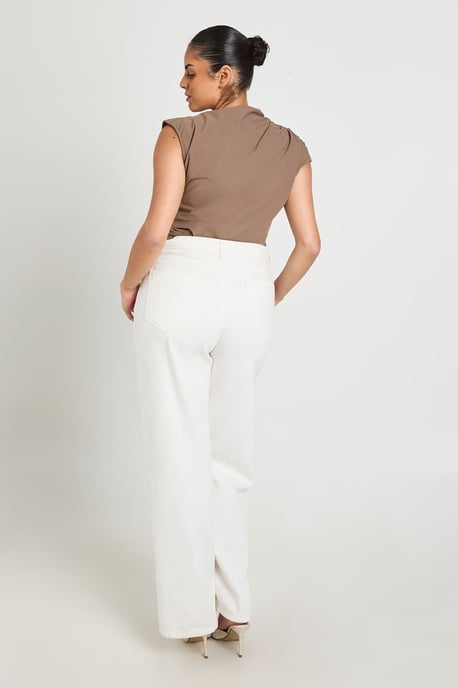 Plus Ruched Grown On Neck Bodysuit - Image 2