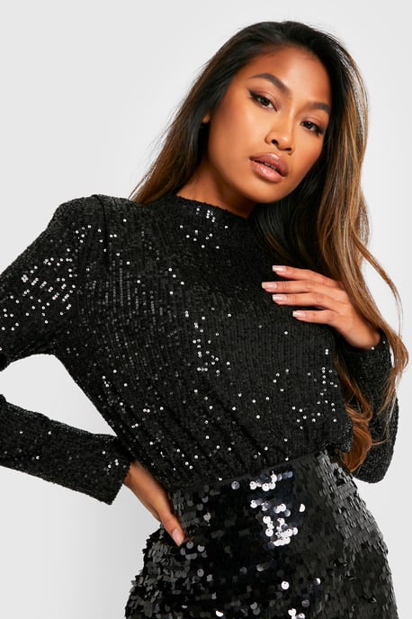 High Neck Sequin Bodysuit - Image 4