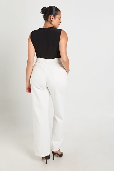 Plus Slinky Ruched V Neck Bodysuit - Image 2