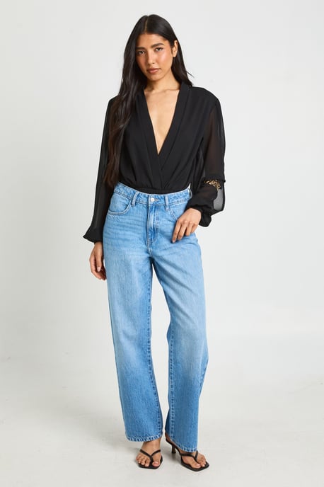 Tall Wrap Chiffon Sleeve Bodysuit - Image 3