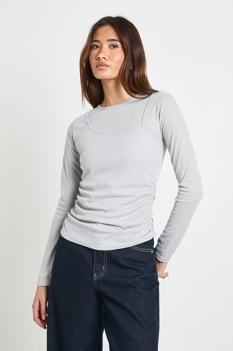 Vest Double Layer Long Sleeve Top - Image 1