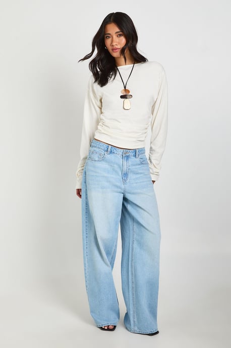 Ruched Drape Longe Sleeve Top - Image 3