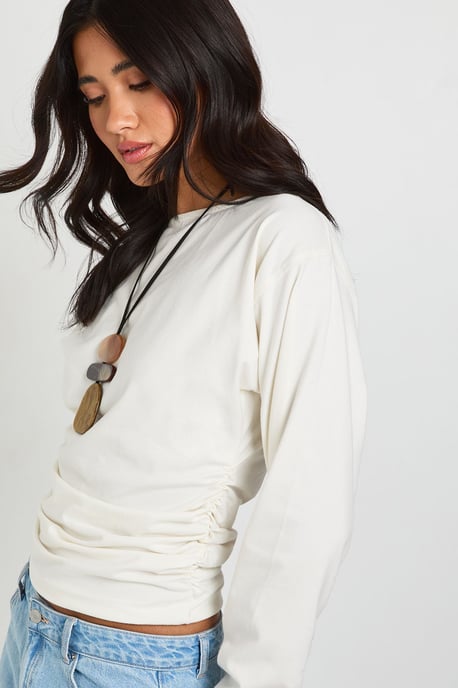 Ruched Drape Longe Sleeve Top - Image 4
