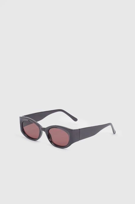 Plum Chunky Framed Rounded Sunglasses - Image 2