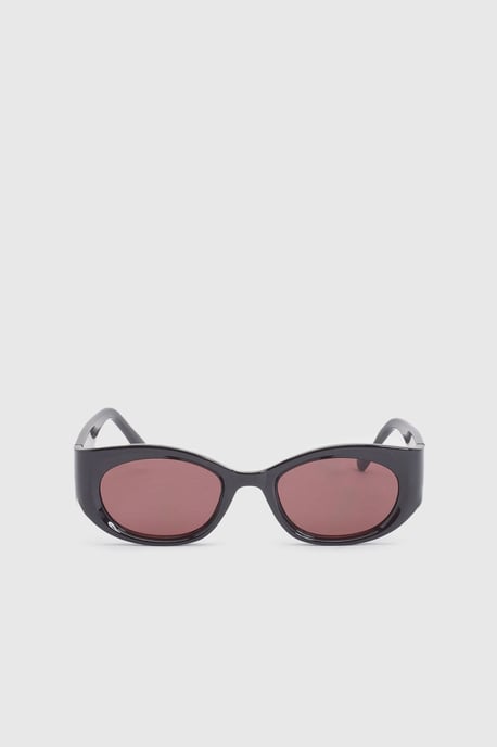 Plum Chunky Framed Rounded Sunglasses - Image 3