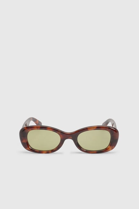 Tortoise Shell Chunky Rectangular Sunglasses - Image 3