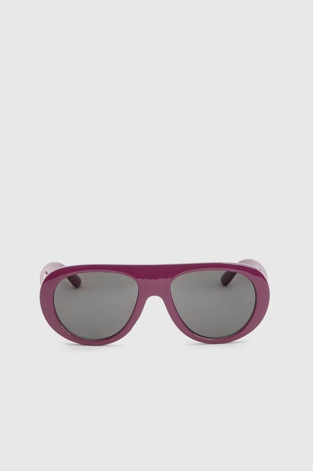 Plum Oversized Aviator Sunglasses - Image 3