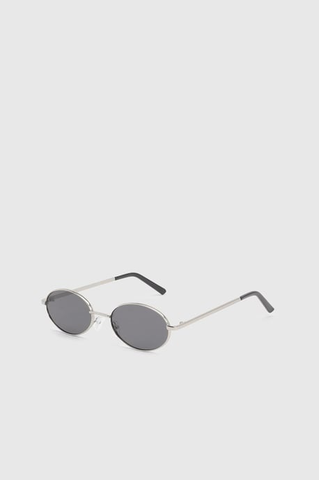 Silver Oval Metal Framed Sunglasses - Image 2
