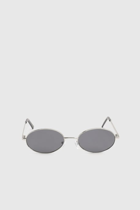 Silver Oval Metal Framed Sunglasses - Image 3