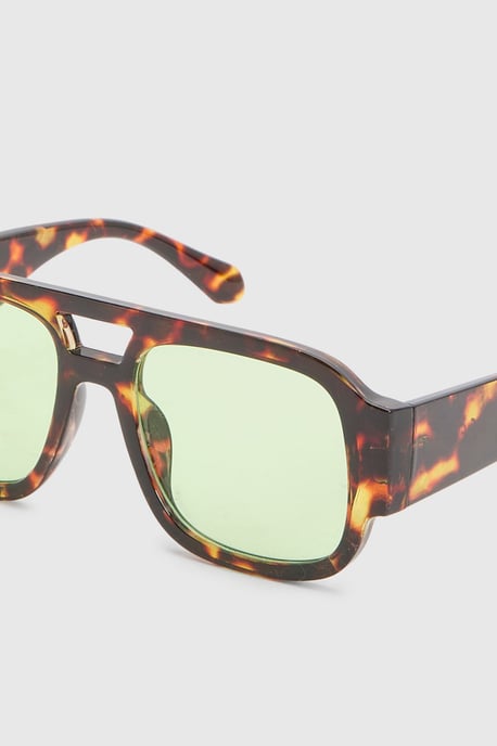 Chunky Framed Coloured Lens Aviator Sunglasses - Image 4