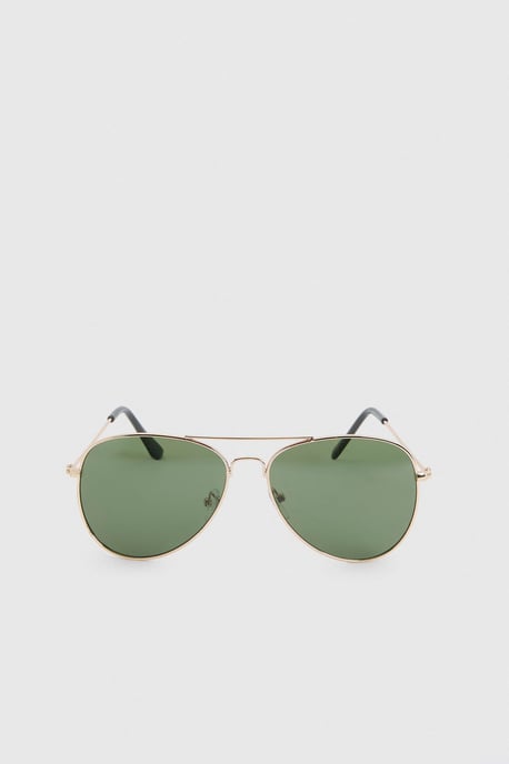Gold Metal Framed Aviator Sunglasses - Image 3