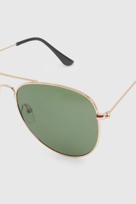 Gold Metal Framed Aviator Sunglasses - Image 4