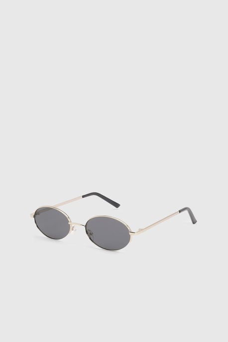 Gold Oval Metal Framed Sunglasses - Image 2