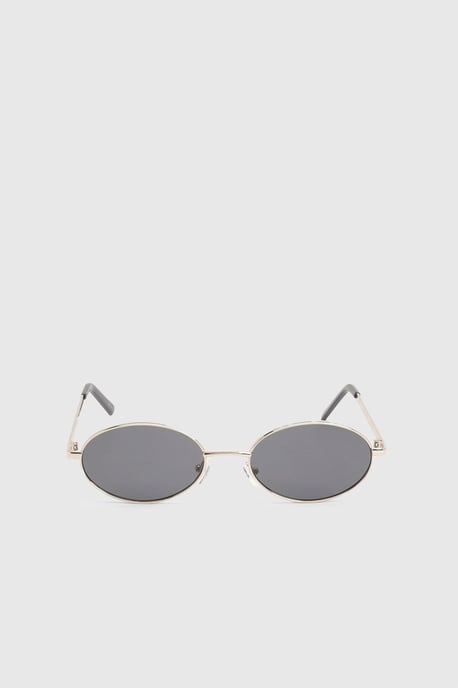 Gold Oval Metal Framed Sunglasses - Image 3
