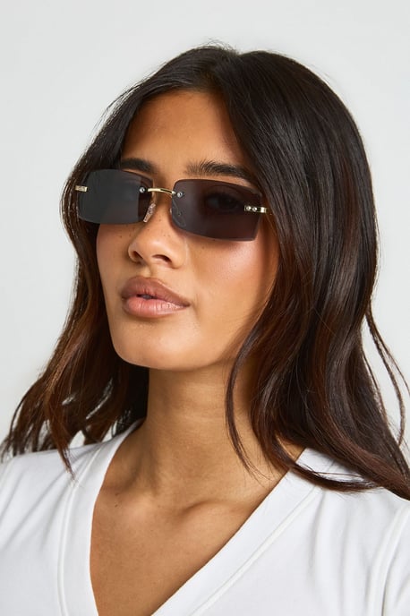 Frameless Rectangular Sunglasses - Image 2