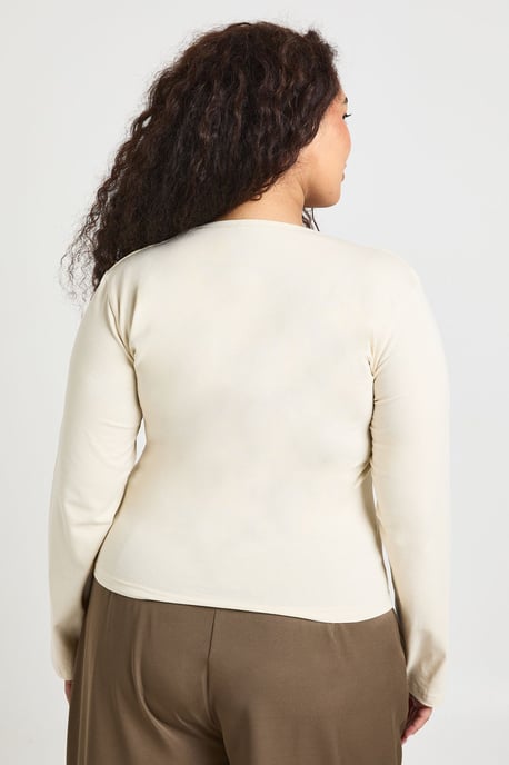 Plus Basic Square Neck Long Sleeve Top - Image 2