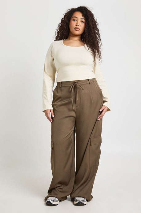 Plus Basic Square Neck Long Sleeve Top - Image 3