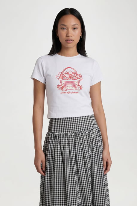 Gingham Poplin Maxi Skirt - Image 2