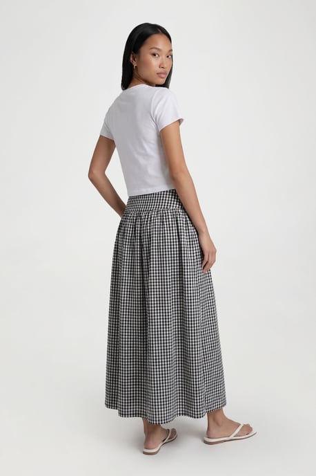 Gingham Poplin Maxi Skirt - Image 3