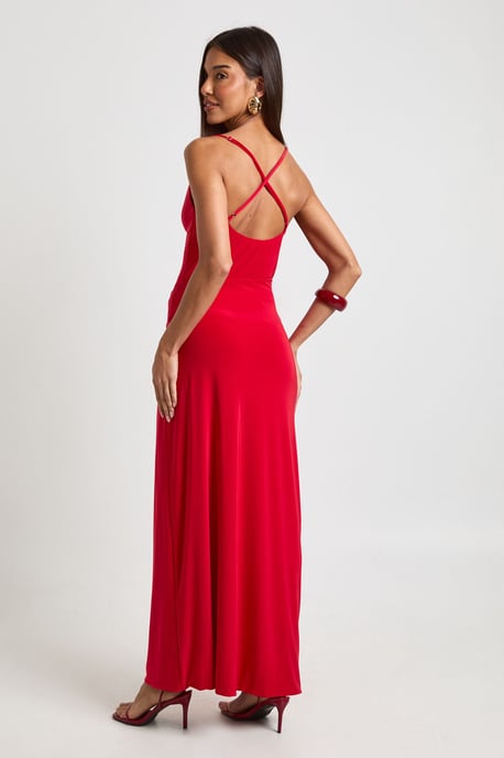 Slinky Ruched Side Maxi Skirt - Image 2
