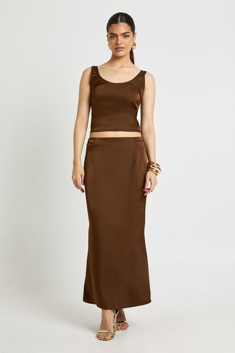 Satin Scoop Neck Cami And Maxi Skirt Co-ord - Image 1
