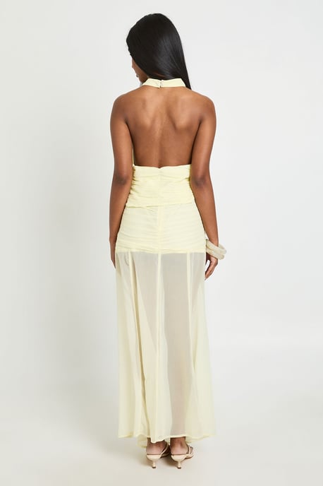 Chiffon Ruched Halterneck Top and Maxi Skirt Co-ord - Image 2