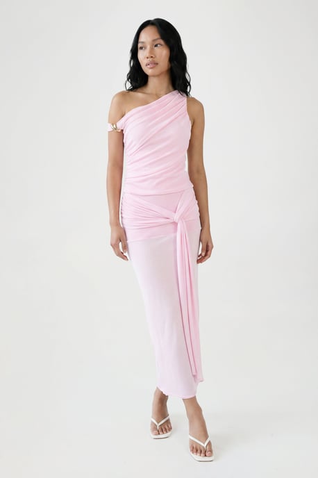 Textured Tie Detail Maxi Skirt - Image 1