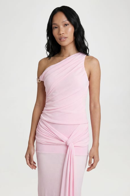 Textured Tie Detail Maxi Skirt - Image 4