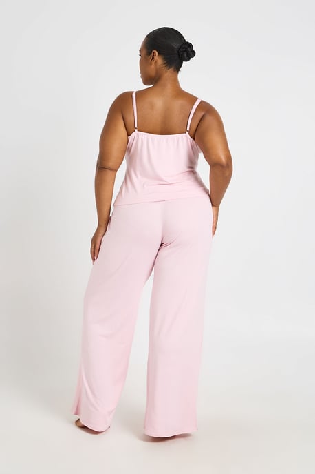 Plus Contrast Cami Pyjama Top And Trouser Set - Image 2