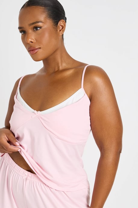 Plus Contrast Cami Pyjama Top And Trouser Set - Image 4