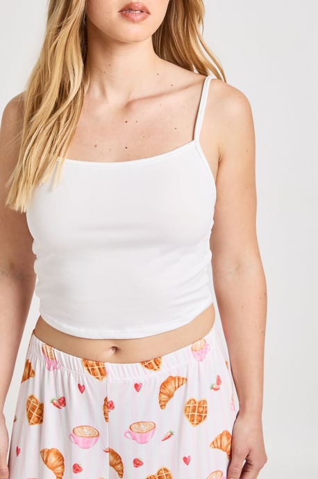 Petite Croissant & Stripe Cami and Trouser Set - Image 3