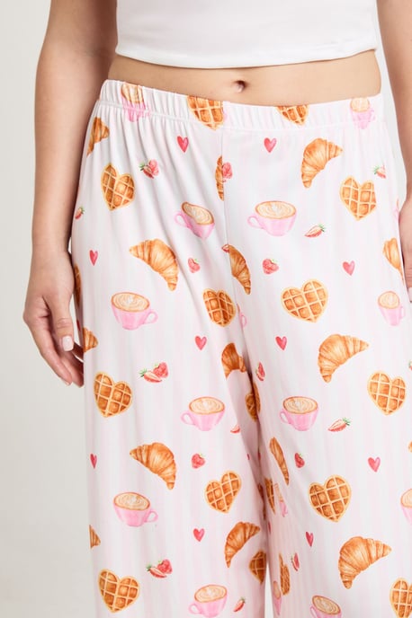 Petite Croissant & Stripe Cami and Trouser Set - Image 4