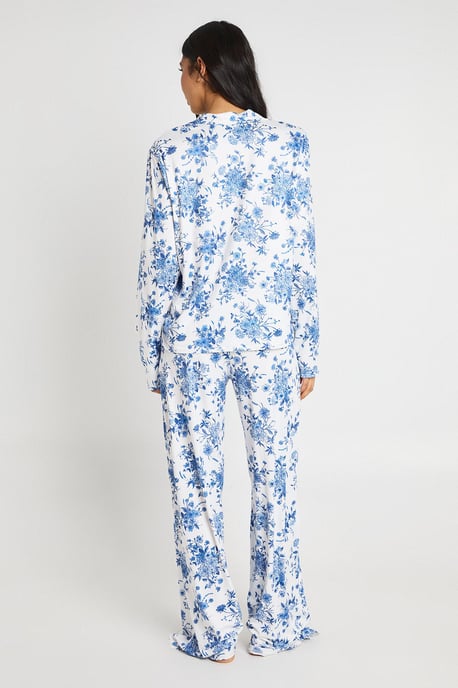 Tall Floral Print Long Sleeve Shirt & Trouser Pyjama Set - Image 3