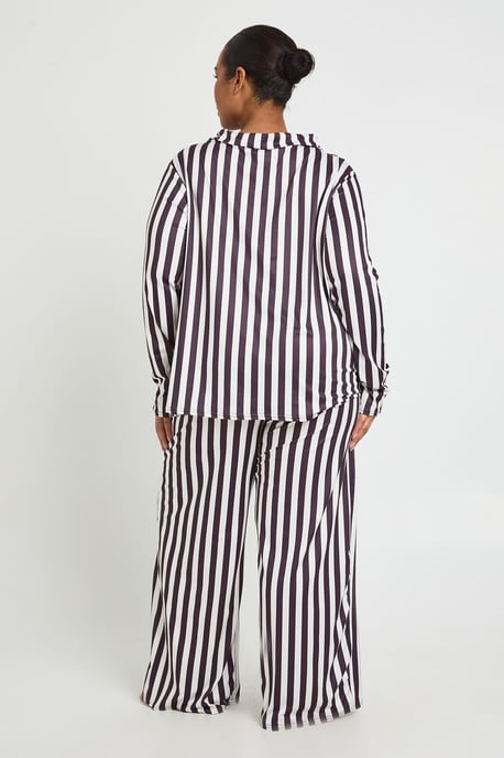 Plus Stripe Long Sleeve Shirt & Trouser Pyjama Set - Image 2