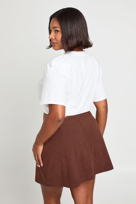 Plus Brushed Herringbone Check Skort - Image 2