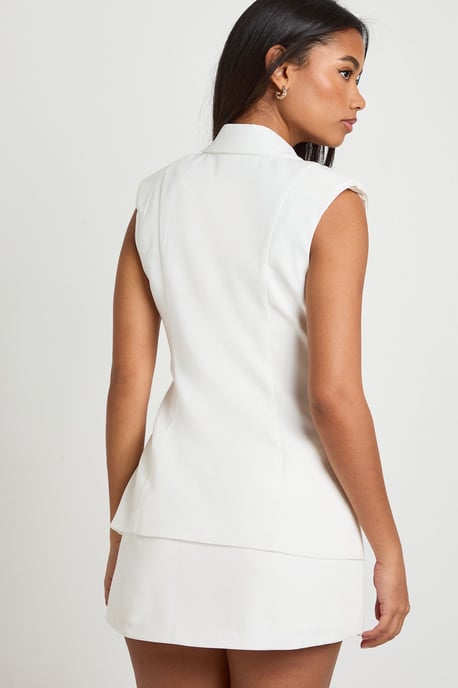 Button Detail Tailored Mini Skort - Image 2