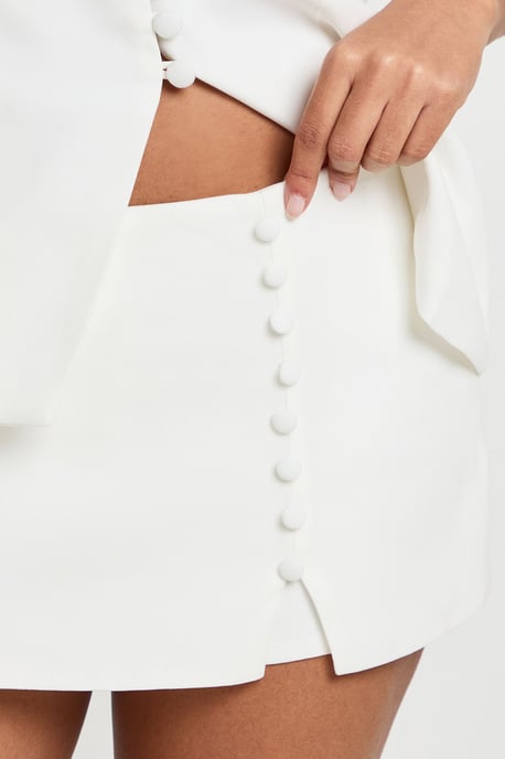 Button Detail Tailored Mini Skort - Image 4