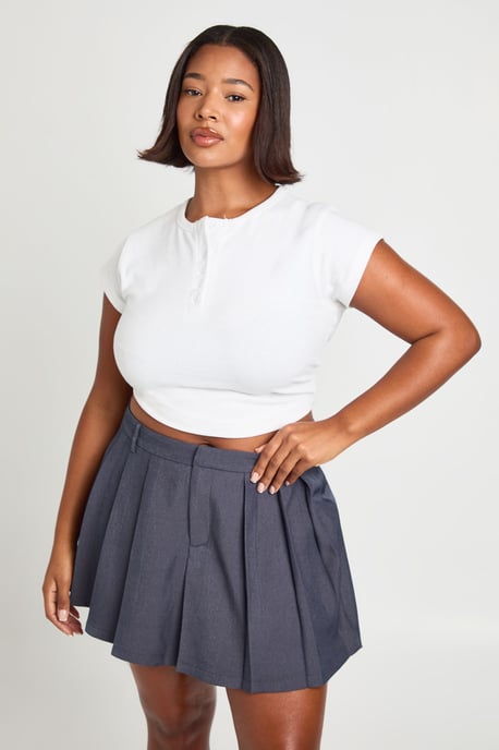 Plus Pleat Front Skort - Image 1