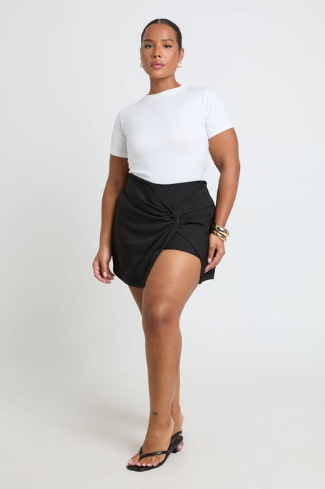Plus Lace Detail Twist Skort - Image 1
