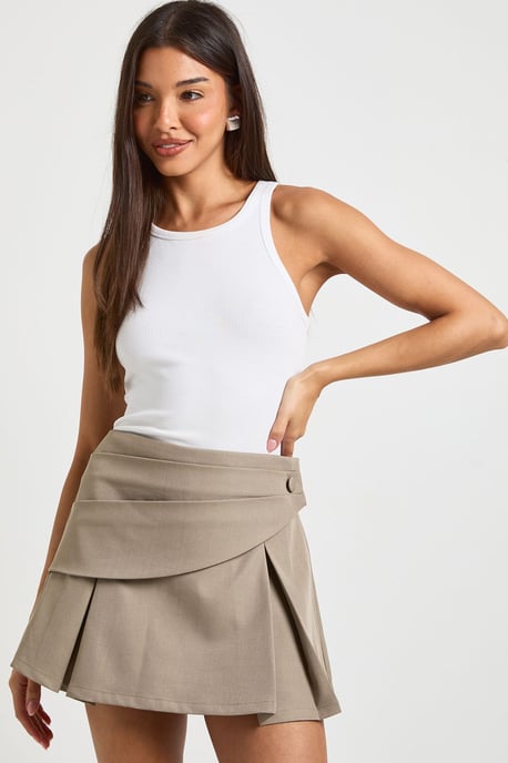 Crepe Wrap Pleated Skort - Image 1