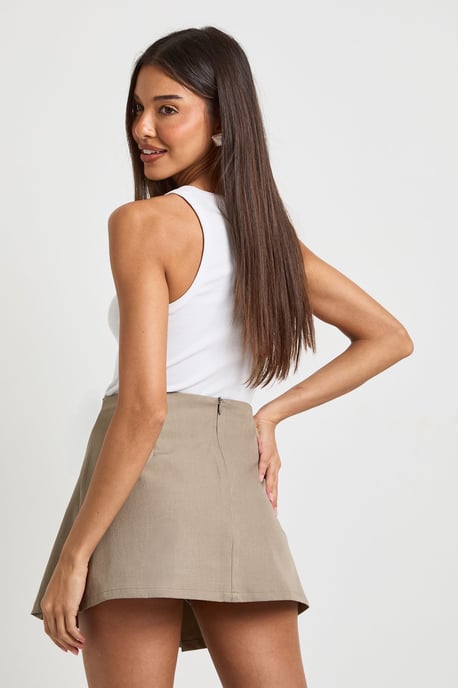 Crepe Wrap Pleated Skort - Image 2