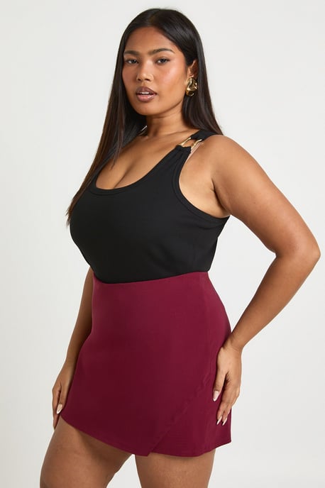 Plus Bengaline Wrap Skort - Image 3