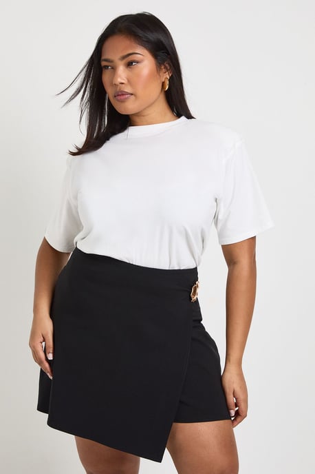 Plus Trim Detail Bengaline Skort - Image 3