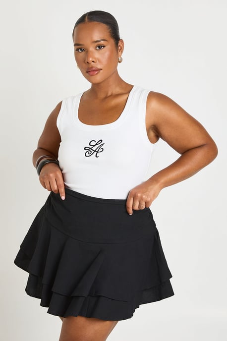 Plus Layered Ruffle Skort - Image 1