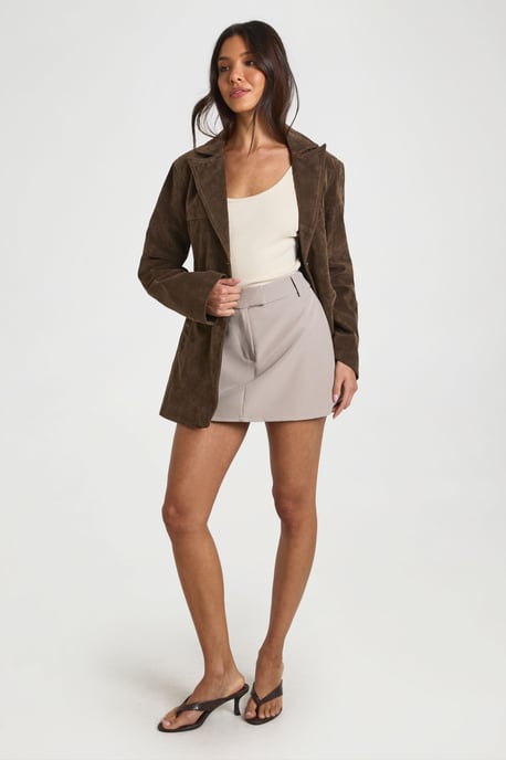 Marl Fitted Mini Tailored Skort - Image 2