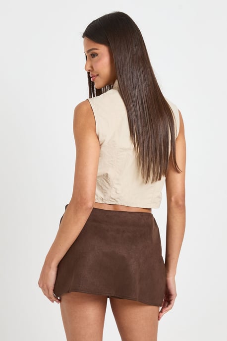 Faux Suede Mini Skort - Image 2