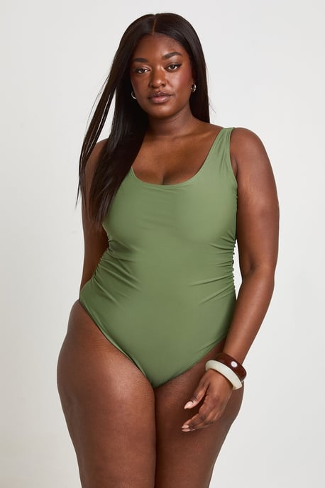 Plus Tummy Control Scoop Swimsuit - Image 1