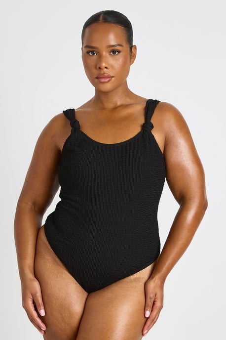 Plus Crinkle Knot Detail Swimsuit - Image 1