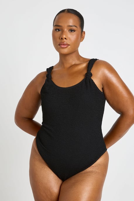 Plus Crinkle Knot Detail Swimsuit - Image 3