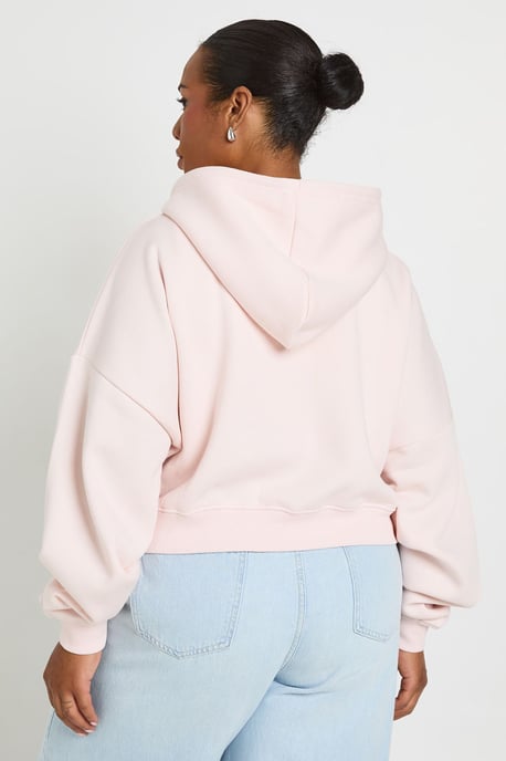 Plus Balloon Sleeve Zip Up Hoodie - Image 2